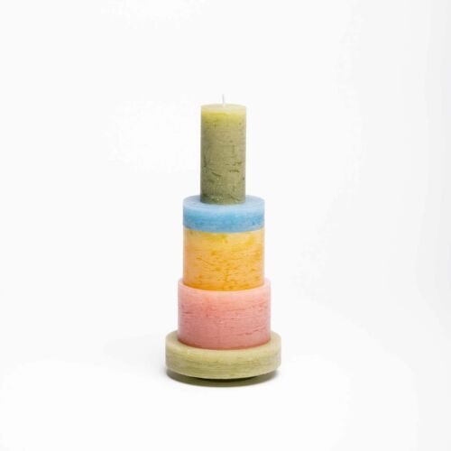 Stack candle set 03 pink/yellow