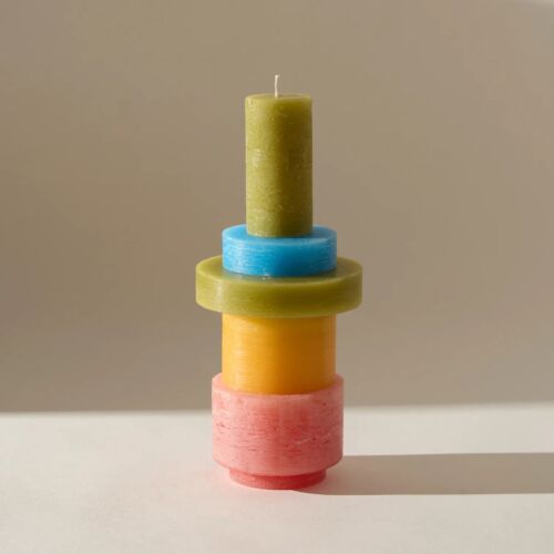 Stack candle set 03 pink/yellow