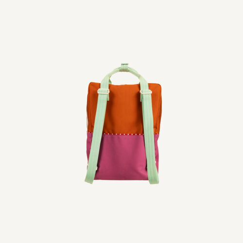 Backpack large Better together gravel orange + rosette pink