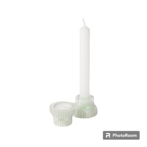 Candle holder laag mint