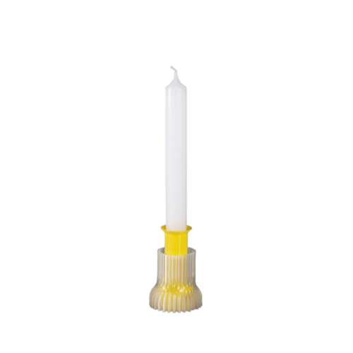Candle holder hoog yellow