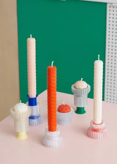 Warren & Laetitia dubbele kaarsen houder 2.20 oranje