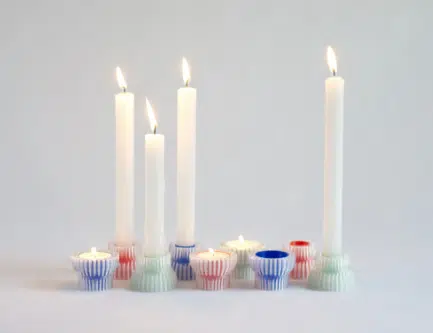 Warren & Laetitia dubbele kaarsen houder 2.20 roze