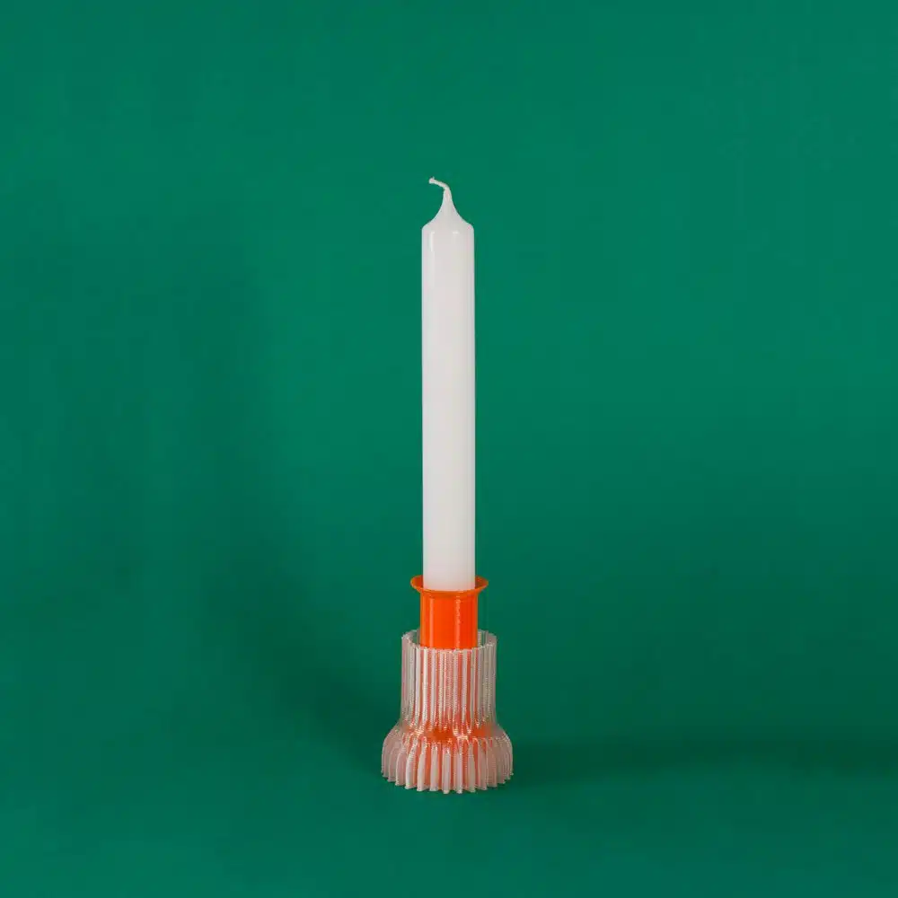 Warren & Laetitia dubbele kaarsen houder 2.21 oranje