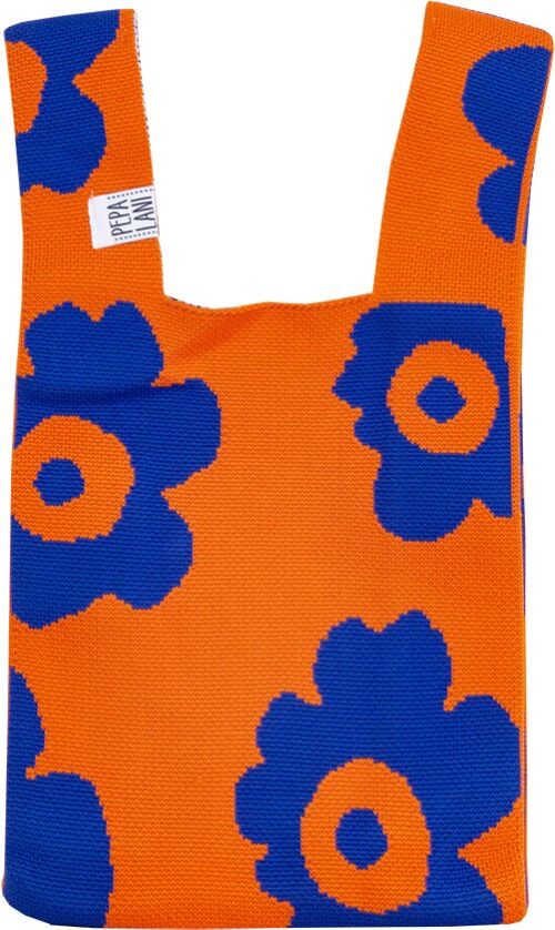 Kitsch kitchen pepa lani poppy bag oranje met blauwe bloemen