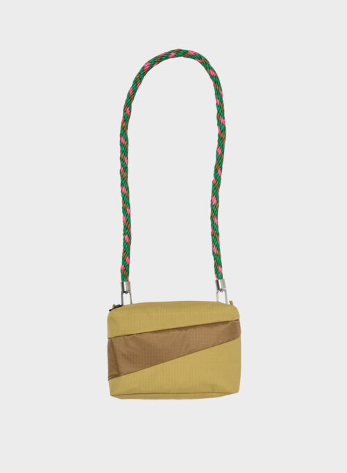 SUSAN BIJL bum bag moss & camel S