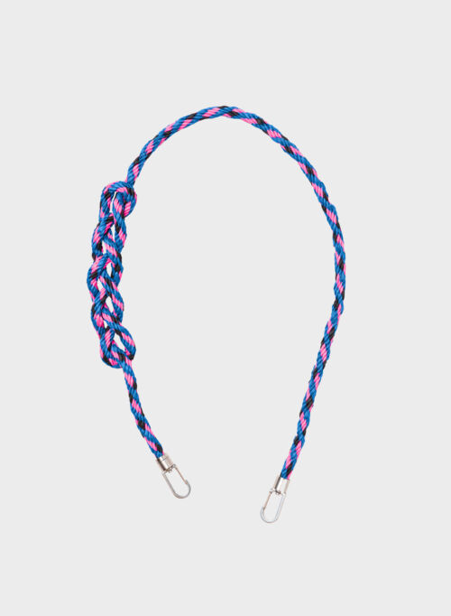 Susan Bijl Kumihimo Strap Blueback & Fluo Pink Long