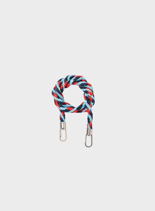 Susan Bijl Kumihimo Strap Key Blue & Red Alert Long