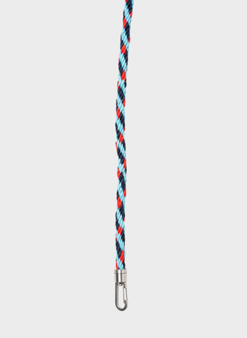 Susan Bijl Kumihimo Strap Key Blue & Red Alert Long