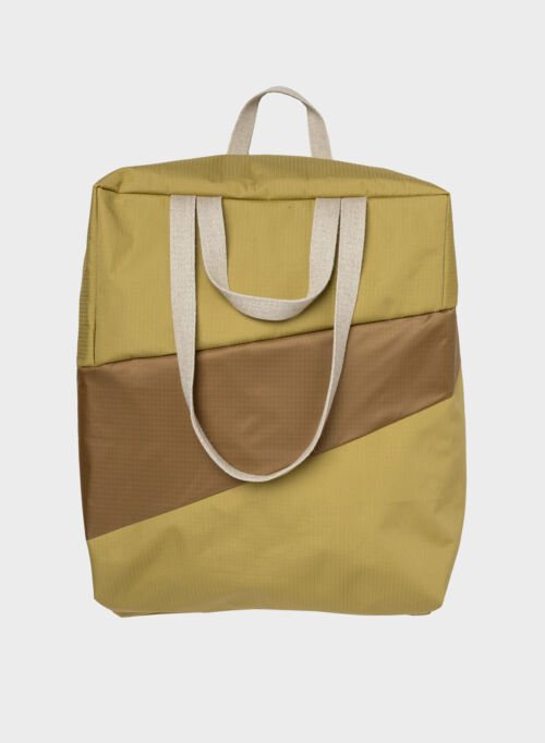 SUSAN BIJL Tote bag moss & camel L