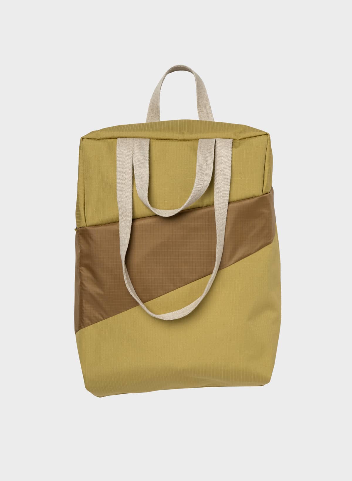 SUSAN BIJL Tote bag moss & camel M