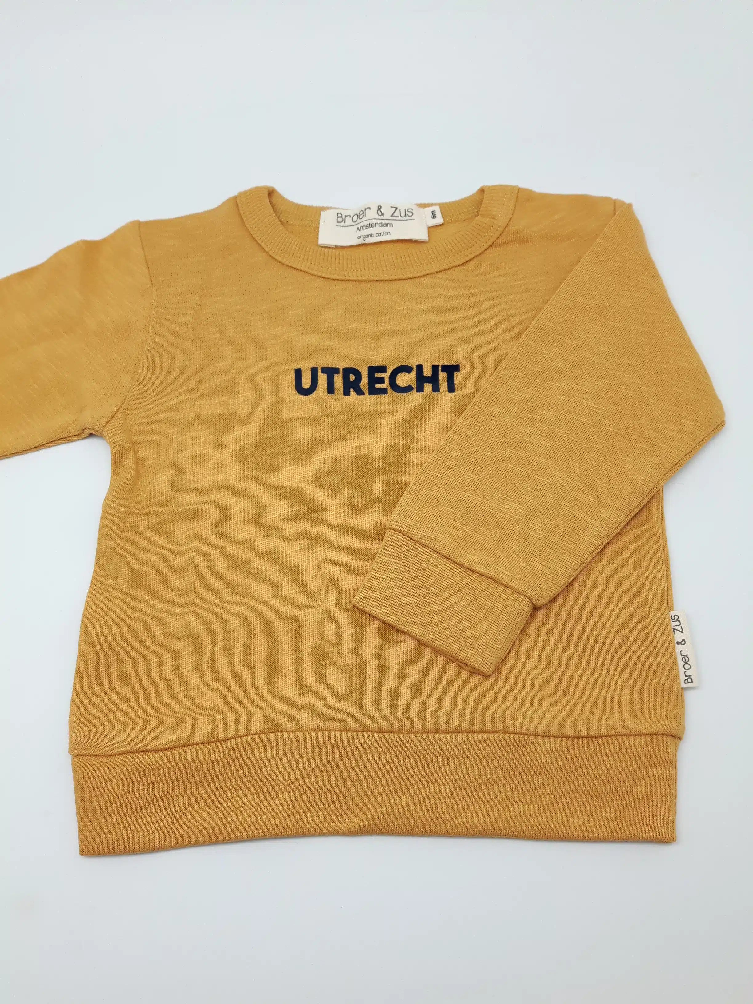 Broer & Zus Utrecht trui 6m mosterdgeel & marineblauw