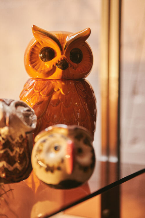 HKliving ceramic owl tangerine