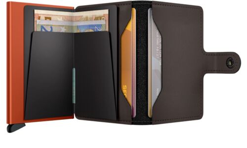 SECRID Miniwallet matte truffel & oranje