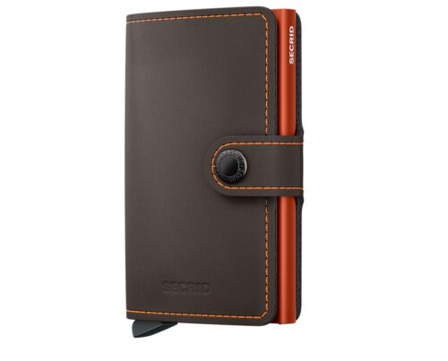 SECRID Miniwallet matte truffel & oranje