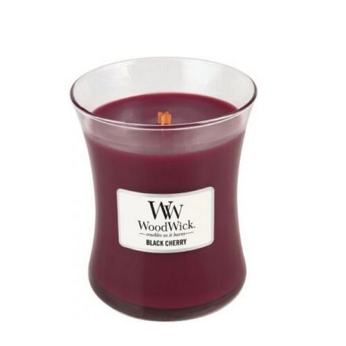 Woodwick Black cherry kaars medium