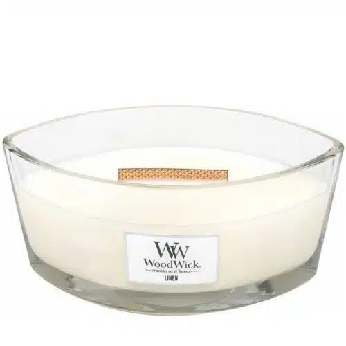 Woodwick Linen kaars ellipse