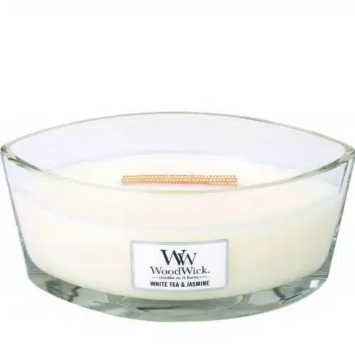Woodwick White tea & jasmine kaars ellipse