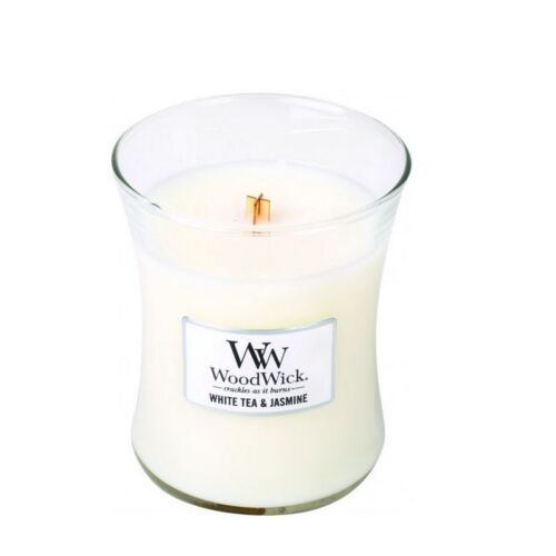 Woodwick White tea & jasmine kaars medium