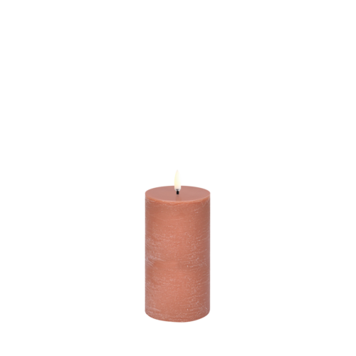 Uyuni LED pillar kaars terracotta 7,8 x 15 cm