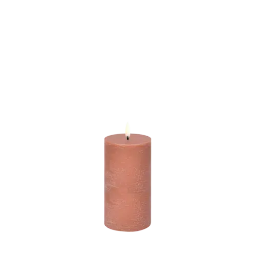 Uyuni LED pillar kaars terracotta 7,8 x 15 cm