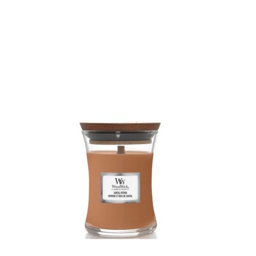 Woodwick Santal myrrh kaars mini