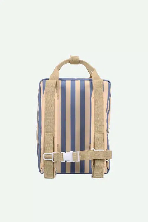 Sticky Lemon Backpack medium Wonders stripes blue whale + sandy yellow