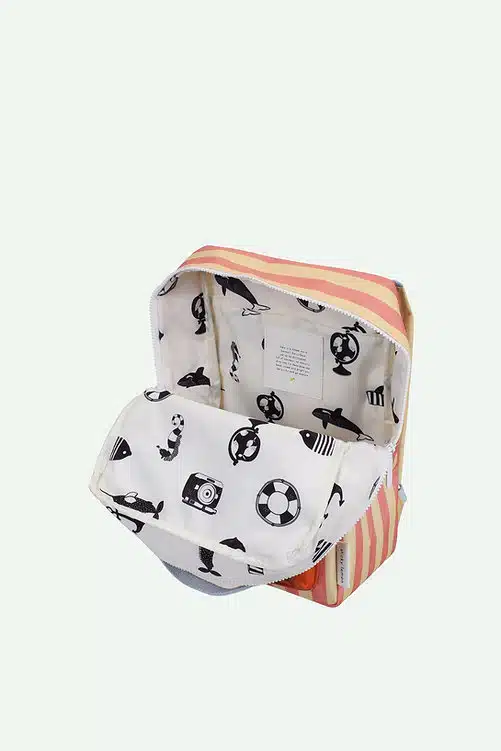 Sticky Lemon Backpack medium Wonders stripes coral pink + sandy yellow