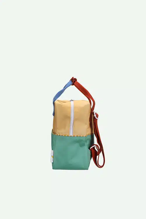 Sticky Lemon backpack small colourblocking Wonders sandy yellow + aquatic green