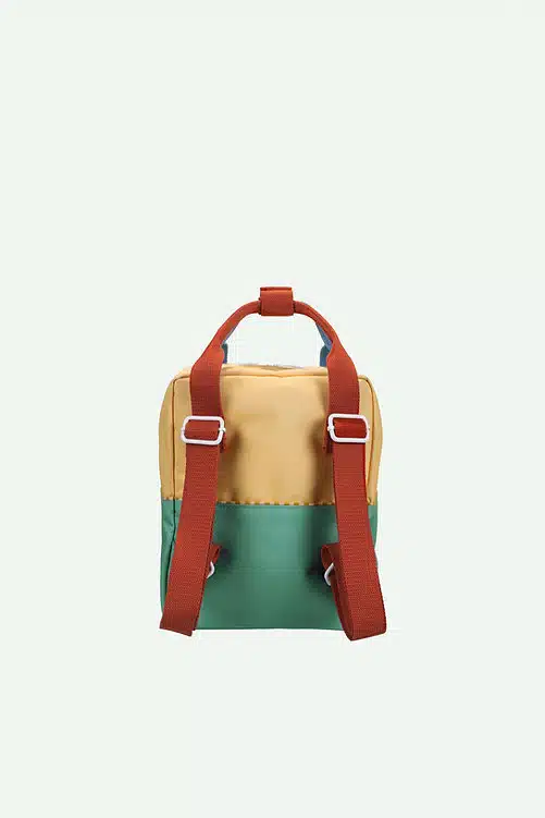 Sticky Lemon backpack small colourblocking Wonders sandy yellow + aquatic green