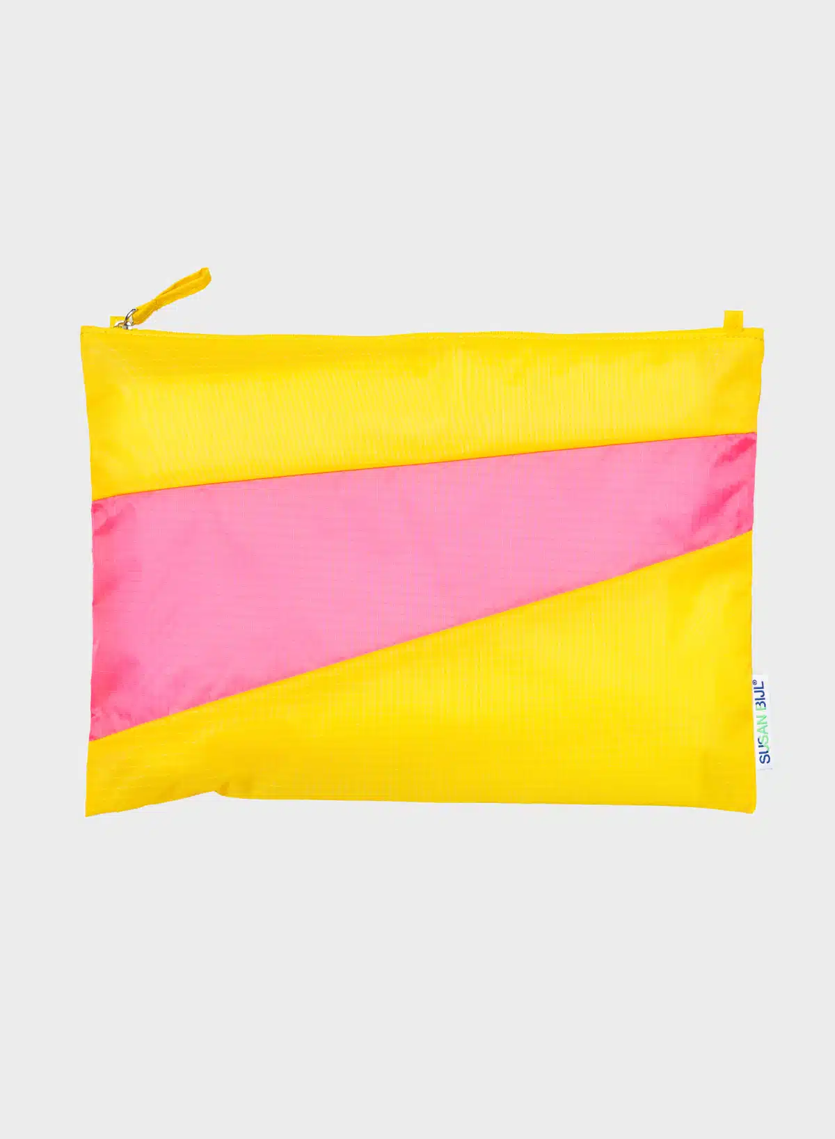 SUSAN BIJL Pouch TV yellow & fluo pink L + strap