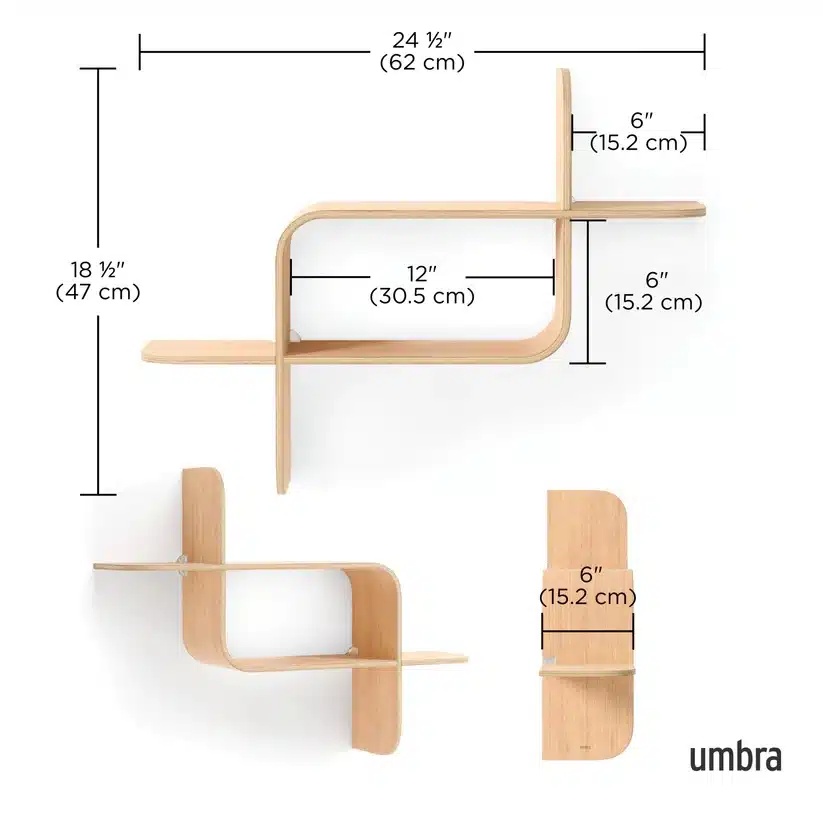 Umbra wandplank naturel