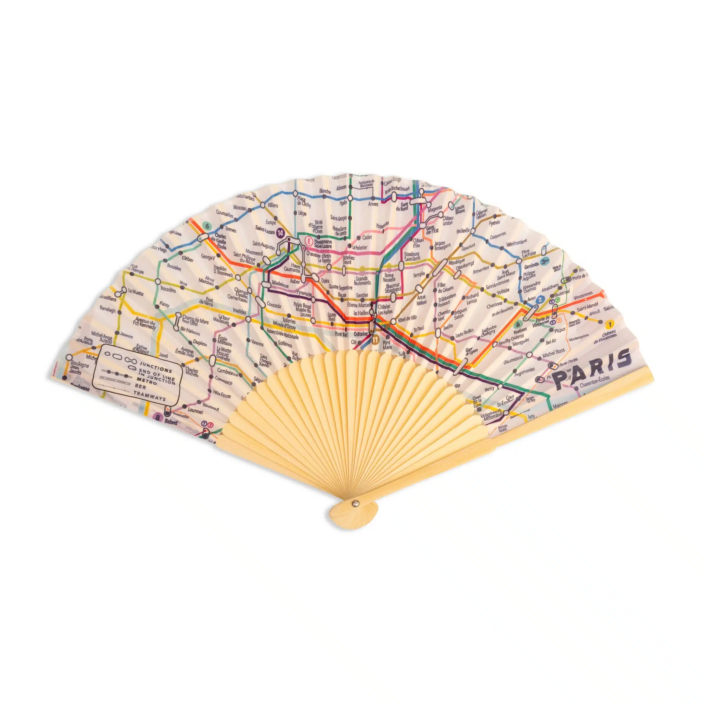 Kikkerland kaart Parijs handwaaier
