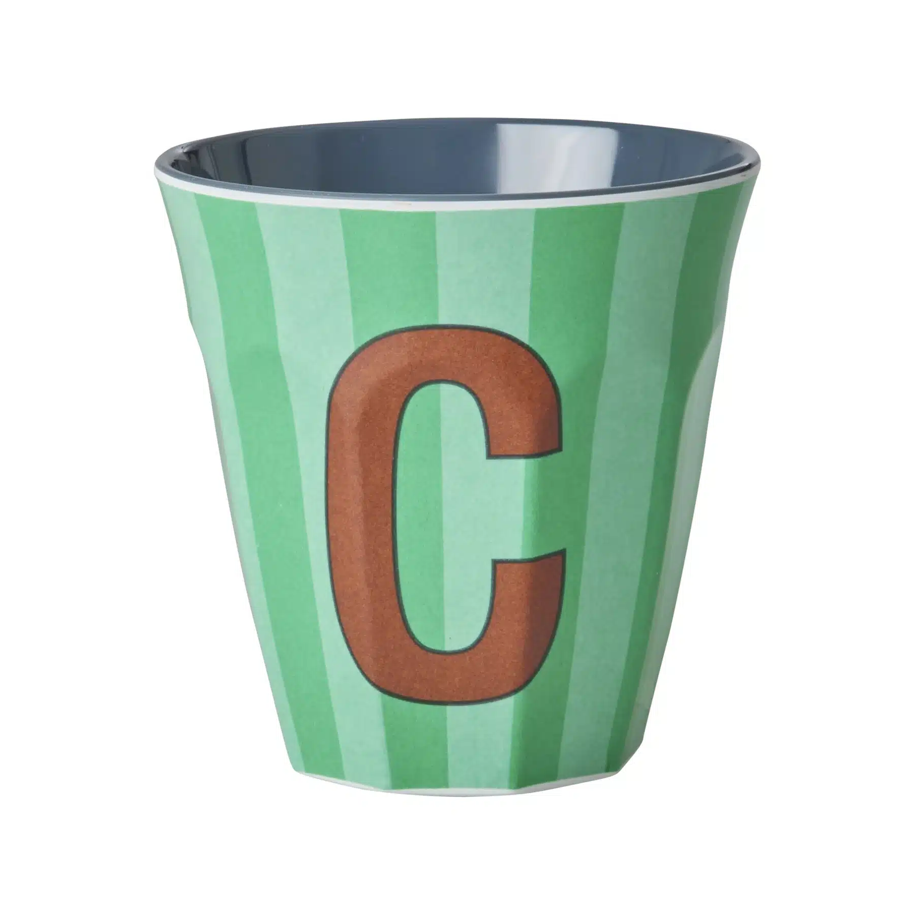 RICE Melamine beker letter C blauwe thema strepen