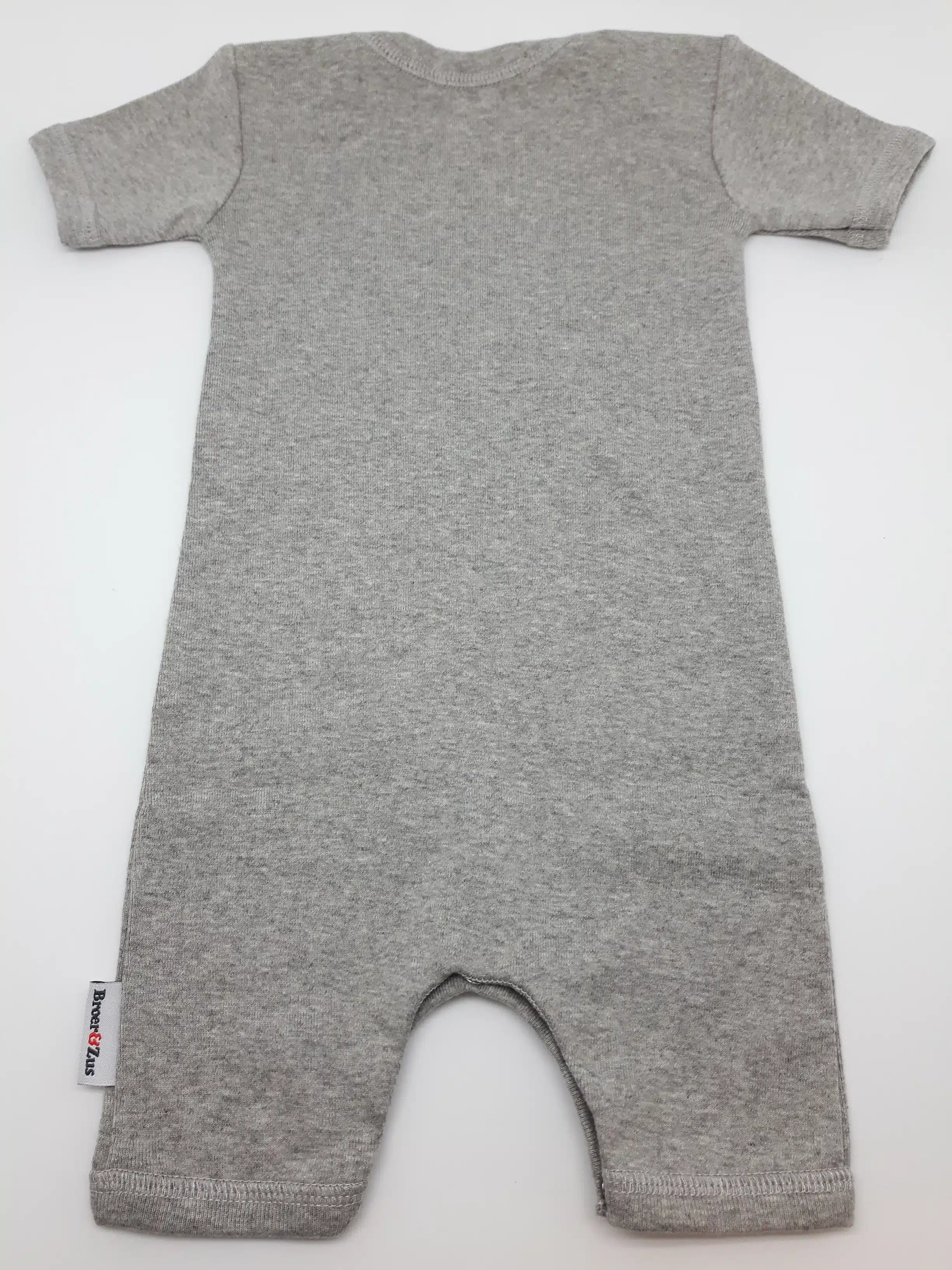 Broer & Zus Utrecht romper 6m grijsmelange & rood