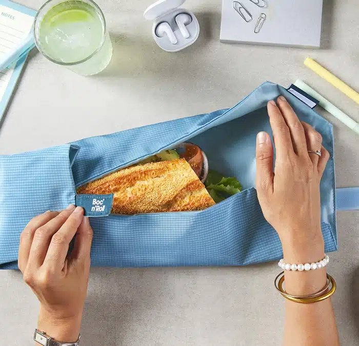 Roll'eat Boc'n'Roll boterhamwikkel active zilver/blauw