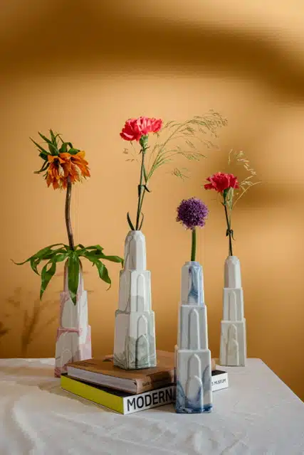 Studio Joost Gijzel Domvaas wit/ groene swirl