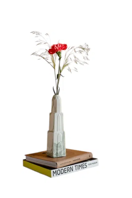 Studio Joost Gijzel Domvaas wit/ groene swirl