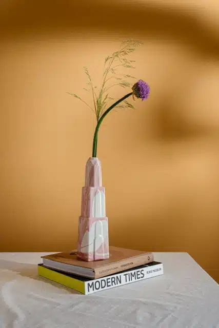 Studio Joost Gijzel Domvaas wit/ roze swirl