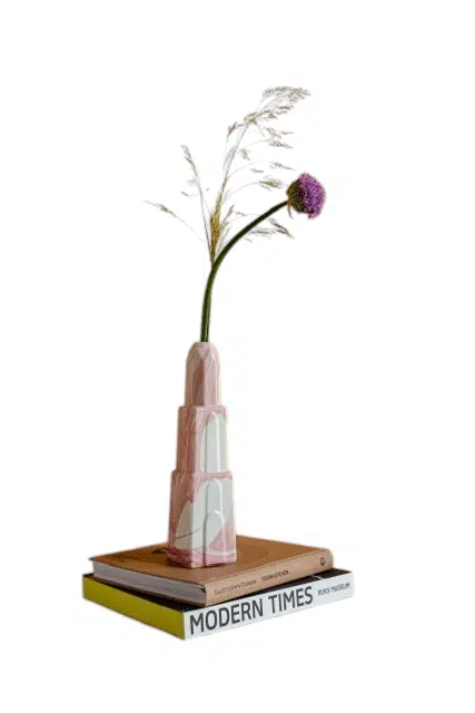 Studio Joost Gijzel Domvaas wit/ roze swirl