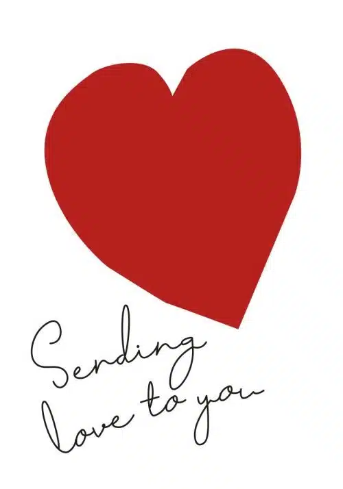 Context cards Gevouwen kaart- la vie est belle sending love hart