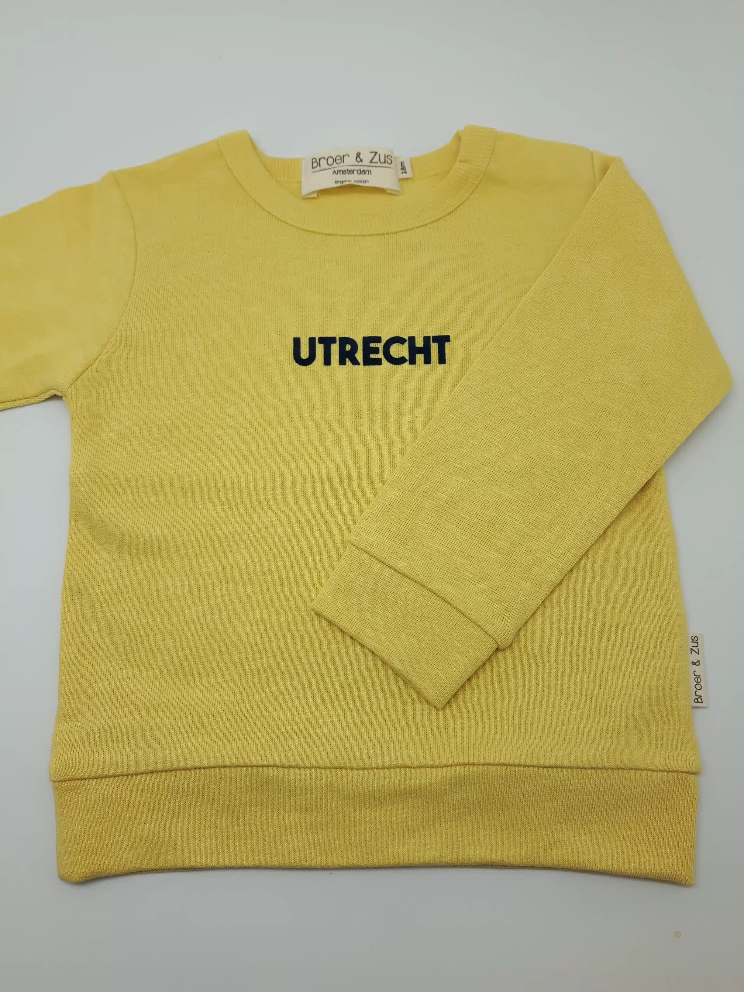 Broer & Zus Utrecht trui 18m banaangeel & marineblauw