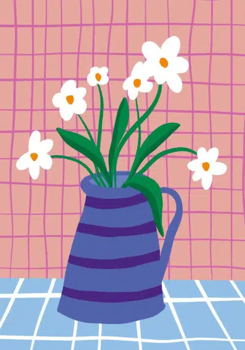 Context cards Gevouwen kaart- la vie est belle madeliefjes