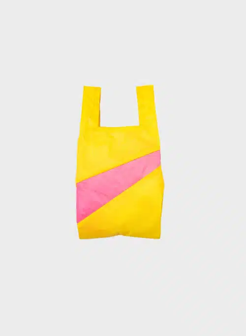 SUSAN BIJL Shopping bag TV yellow & fluo pink S