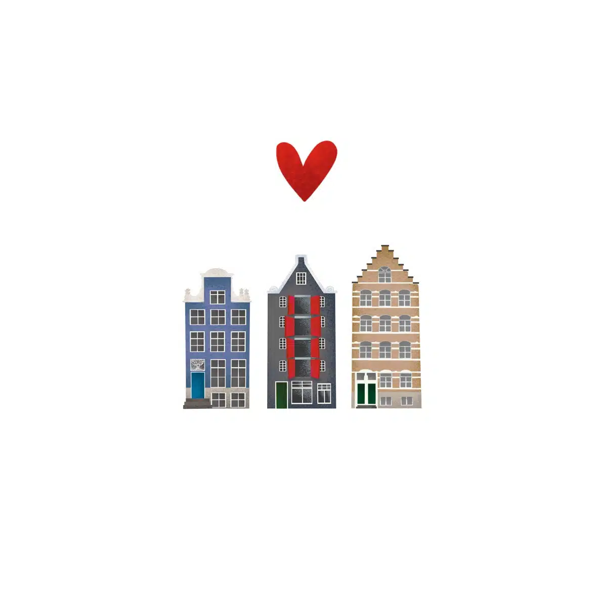 Yon gevouwen kaart grachtenpanden