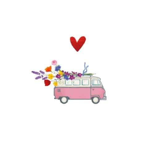 Yon gevouwen kaart volkswagenbus