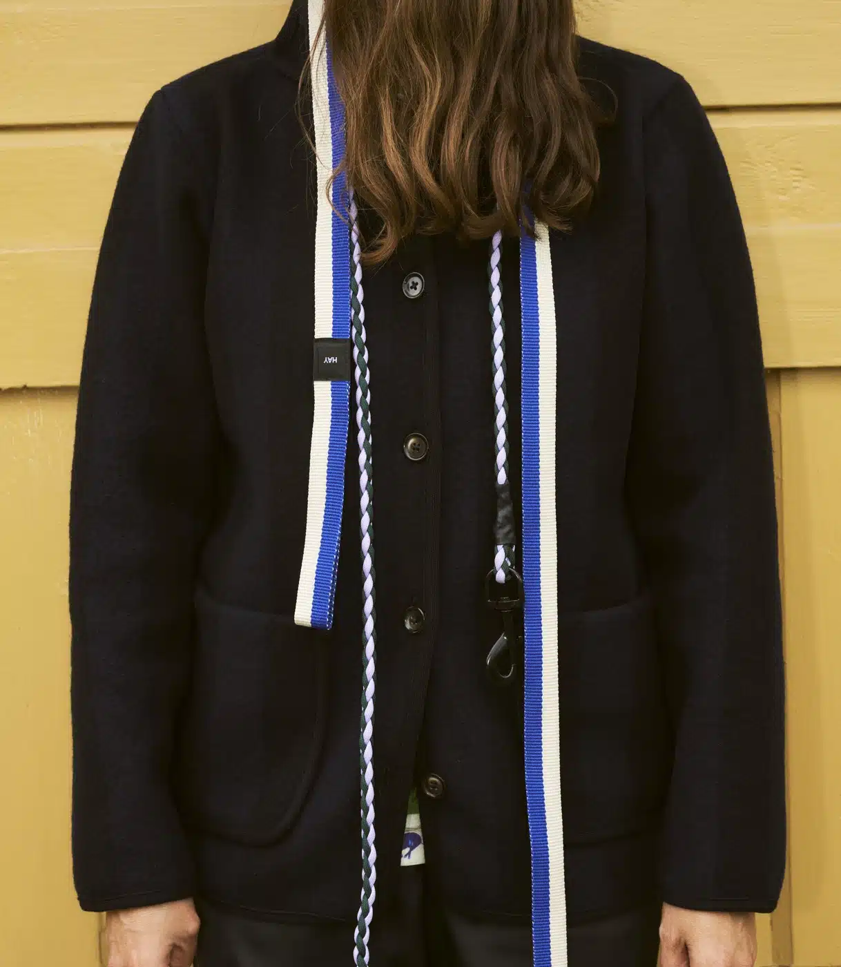 HAY Hondenriem plat blauw/gebroken wit