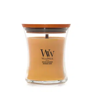Woodwick Golden Bourbon kaars medium