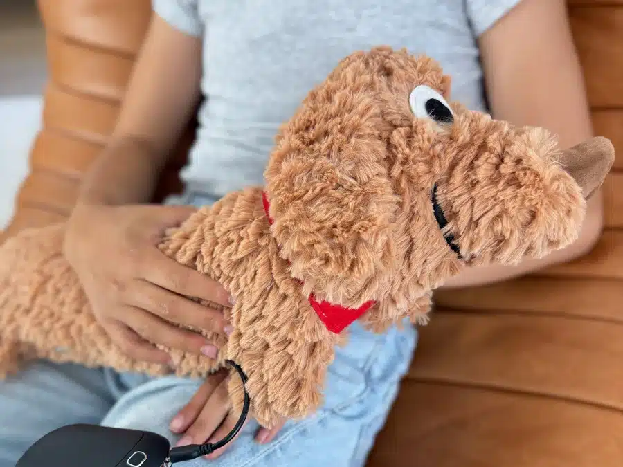 Bitten USB-warmer pluizige bruine hond