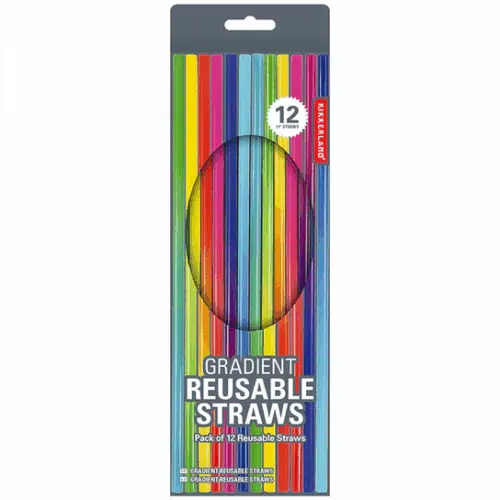 KIKKERLAND herbruikbare plastic rietjes gradient
